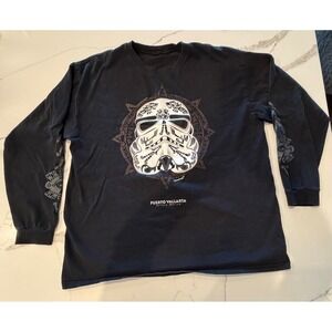 Karani-Art Puerto Vallarta Stormtrooper Sugar Skull Long Sleeve Shirt Black L